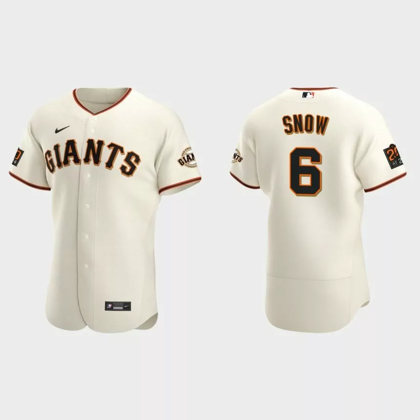 Men’s San Francisco Giants JT Snow Cream Authentic Retired Player Jersey