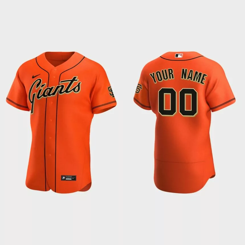 Men’s San Francisco Giants Orange Authentic Alternate Custom Jersey