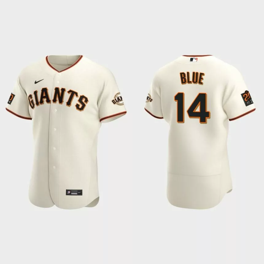 Men’s San Francisco Giants Vida Blue Cream Authentic Retired Player Jersey