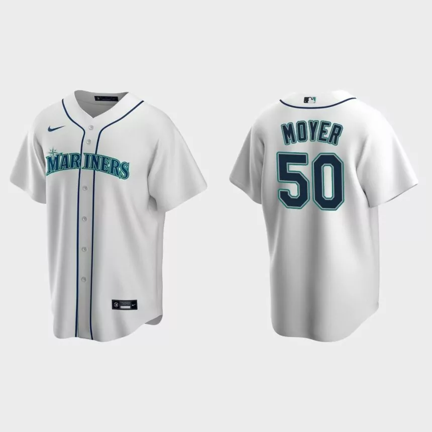 Men’s Seattle Mariners Jamie Moyer White Replica Retired Player Jersey