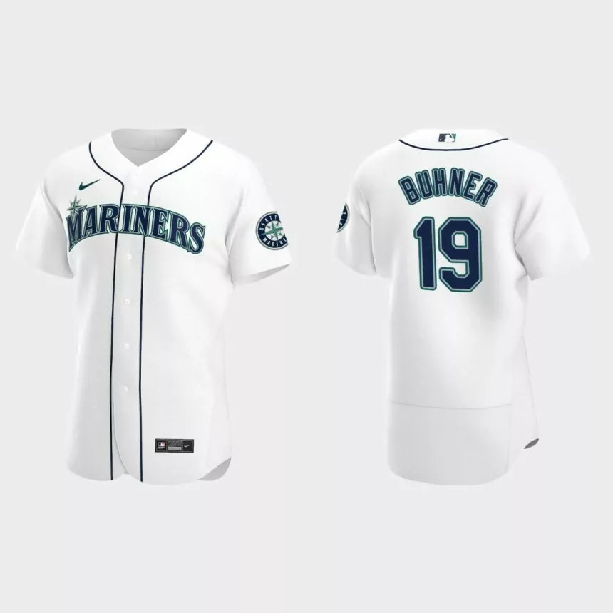 Men’s Seattle Mariners Jay Buhner White Authentic Retired Player Jersey