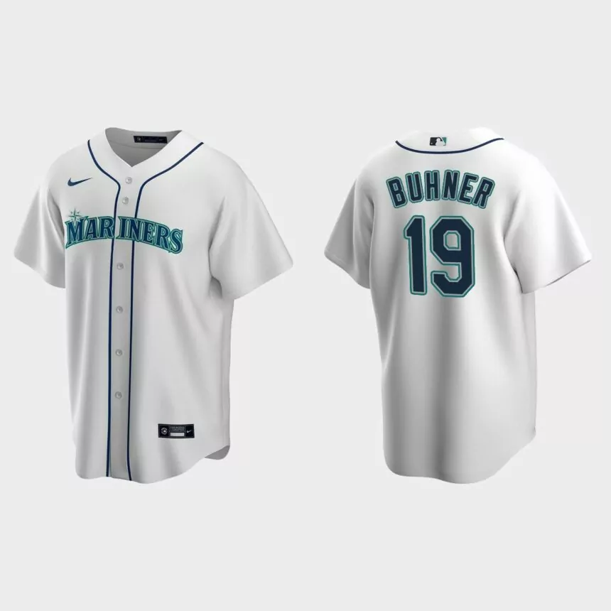 Men’s Seattle Mariners Jay Buhner White Replica Retired Player Jersey