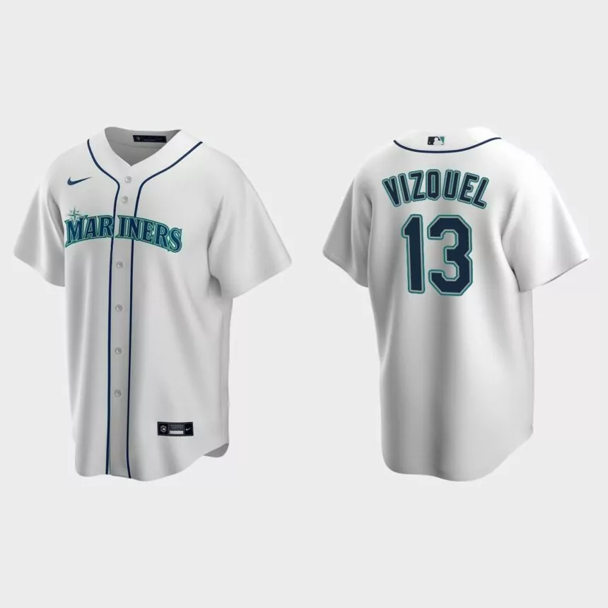 Men’s Seattle Mariners Omar Vizquel White Replica Retired Player Jersey