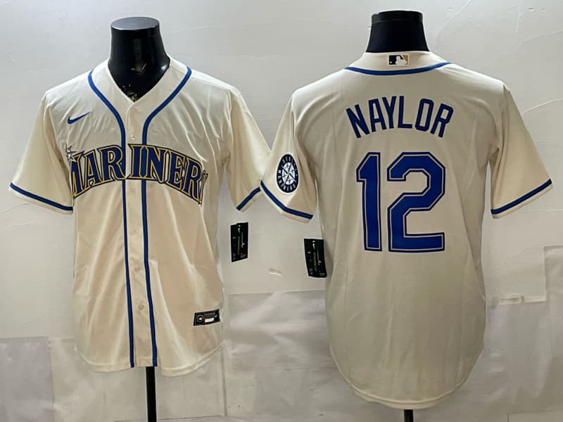 Men’s Seattle Mariners jersey   All Stitched   12 naylor