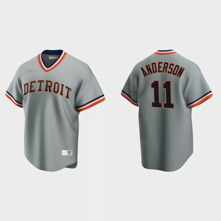 Men’s Sparky Anderson #11 Detroit Tigers Cooperstown Collection Road Jersey – Gray.jpg