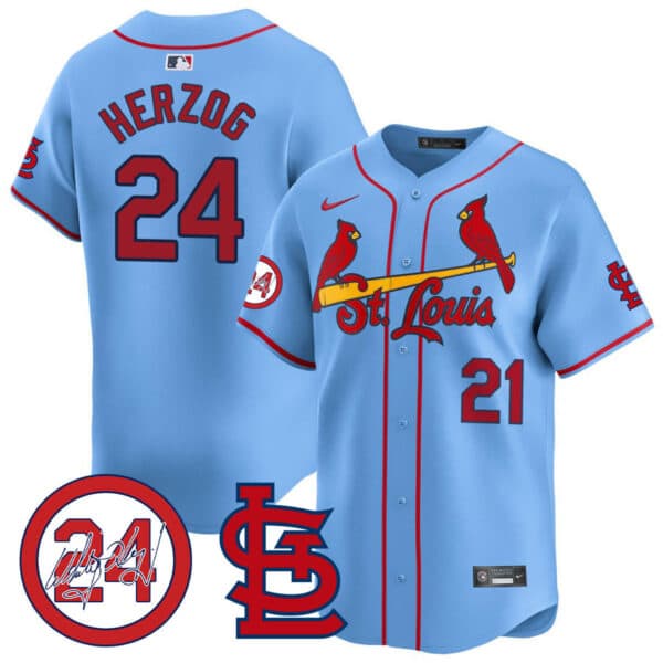 Men’s St. Louis Cardinals Memorial Vapor Premier Limited Jersey – All Stitched Whitey Herzog  24