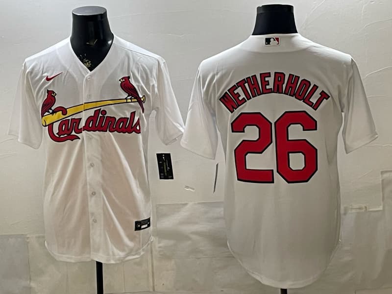 Men’s St. Louis Cardinals Whitey  Jersey –  All Stitched  26  WETHERHOLT