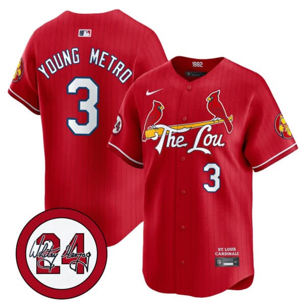 Men’s St. Louis Cardinals Whitey Herzog Patch Vapor Premier Limited Jersey – All Stitched Metro Boomin 3
