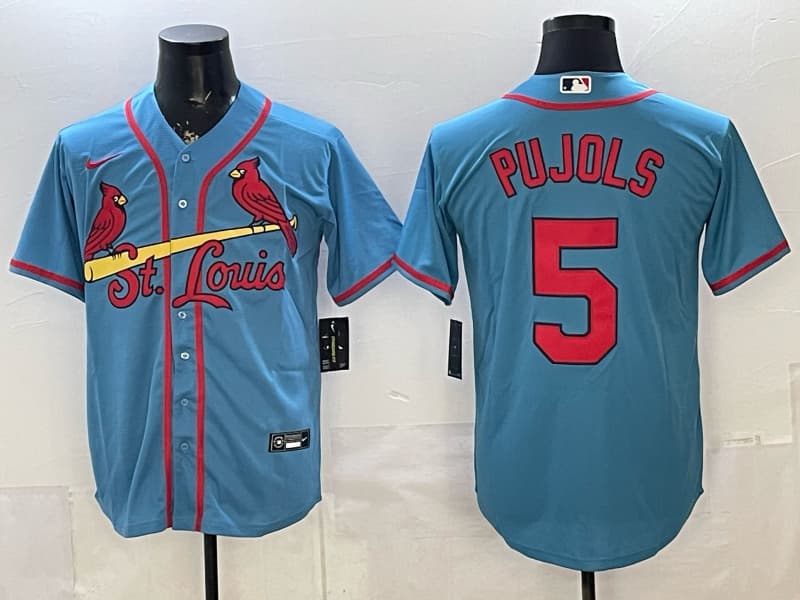 Men’s St. Louis Cardinals Whitey Jersey – All Stitched   5 PUJOLS