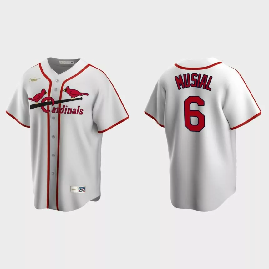 Men’s Stan Musial St. Louis Cardinals Cooperstown Collection Home Jersey – White