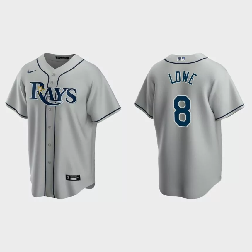Men’s Tampa Bay Rays #8 Brandon Lowe Gray 2020 Replica Road Jersey