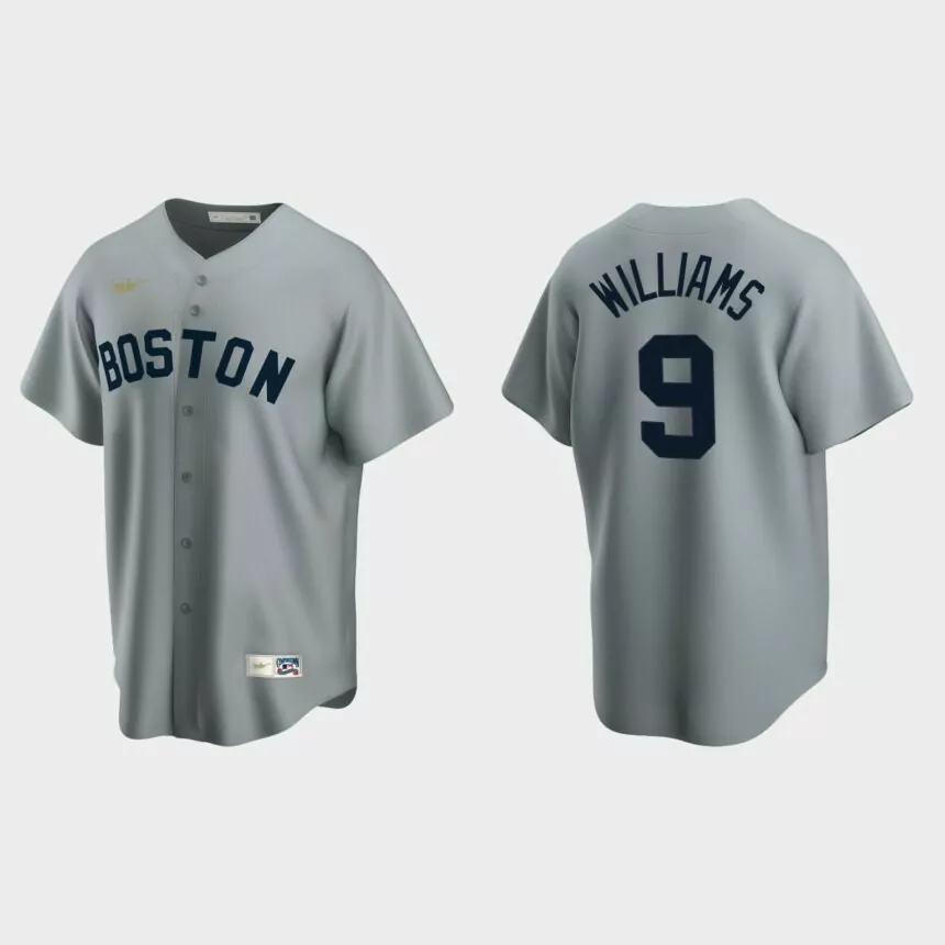 Men’s Ted Williams Boston Red Sox Cooperstown Collection Road Jersey – Gray