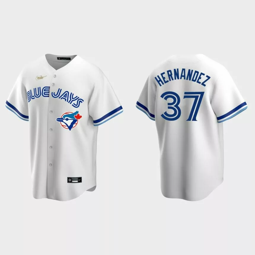 Men’s Teoscar Hernandez Toronto Blue Jays Cooperstown Collection Home Jersey – White