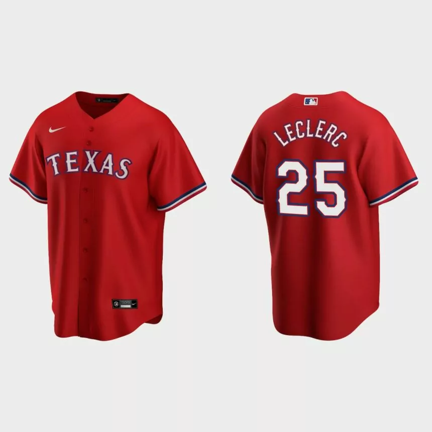 Men’s Texas Rangers #25 Jose Leclerc Red 2020 Replica Alternate Jersey