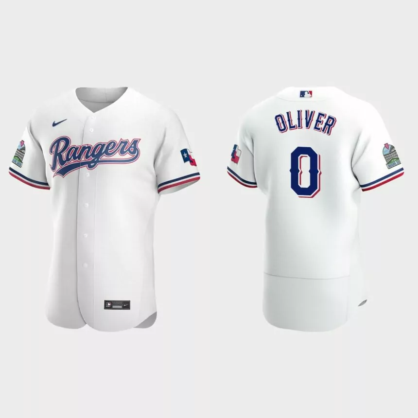 Men’s Texas Rangers Al Oliver White Authentic Retired Player Jersey