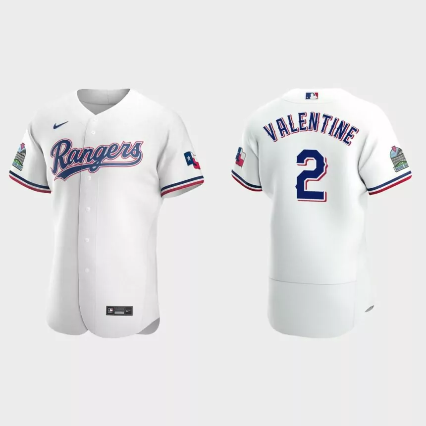 Men’s Texas Rangers Bobby Valentine White Authentic Retired Player Jersey