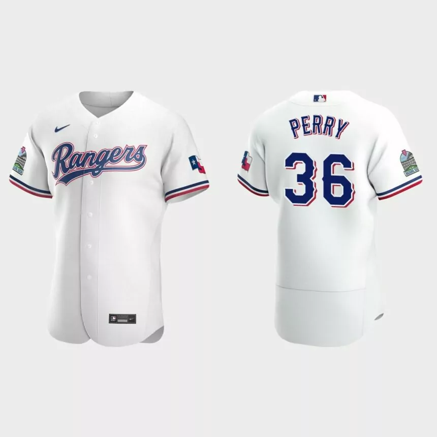 Men’s Texas Rangers Gaylord Perry White Authentic Retired Player Jersey