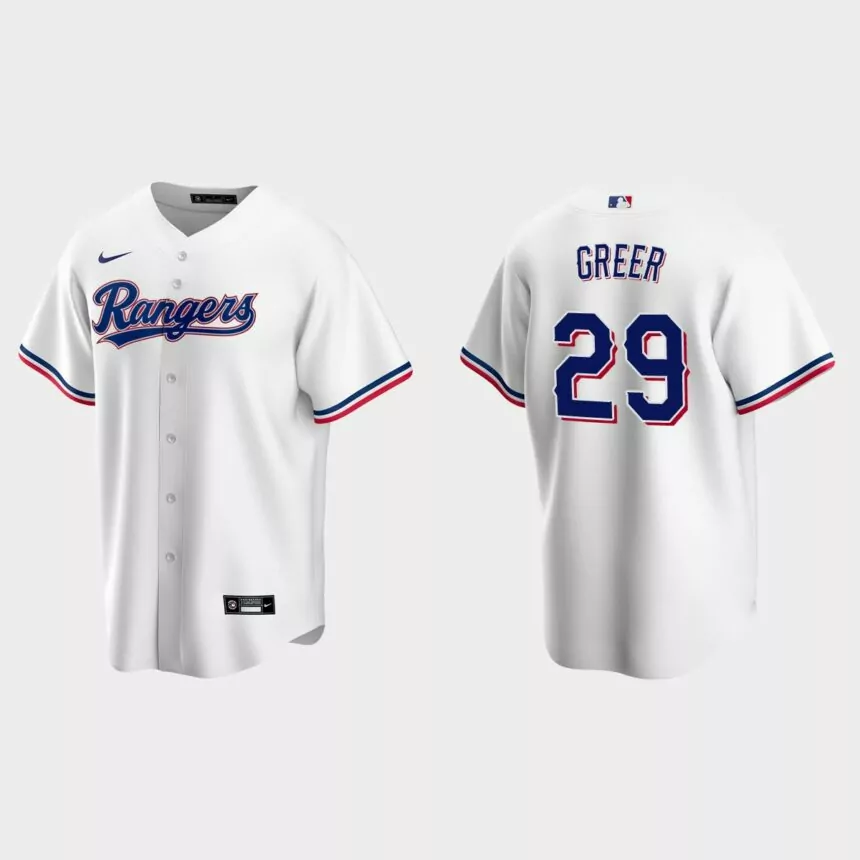 Men’s Texas Rangers Rusty Greer White Replica Retired Player Jersey