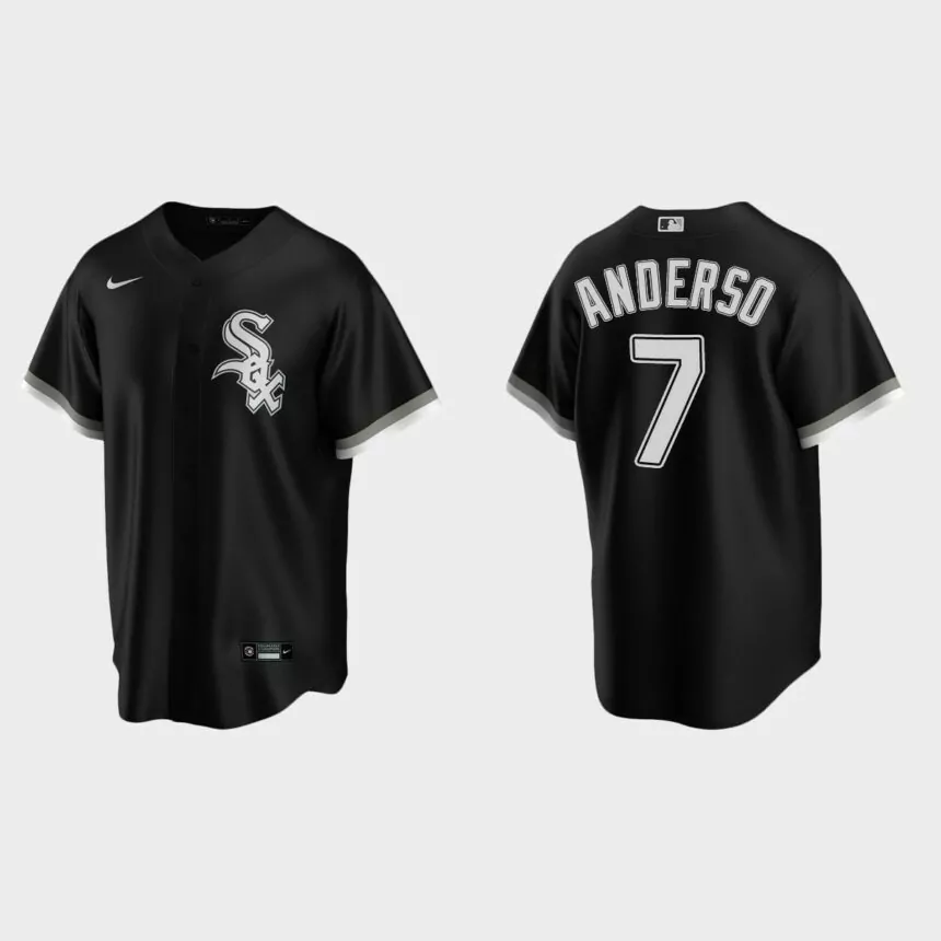 Men’s Tim Anderson Chicago White Sox Alternate Replica Jersey – Black