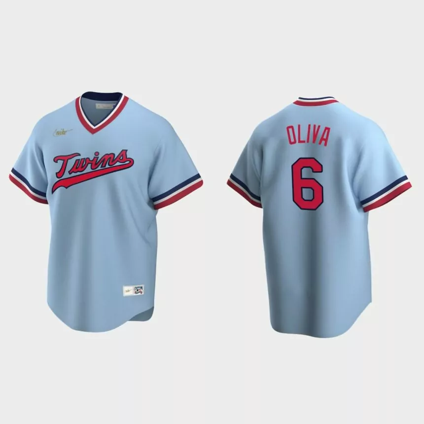 Men’s Tony Oliva #6 Minnesota Twins Cooperstown Collection Road Jersey – Light Blue