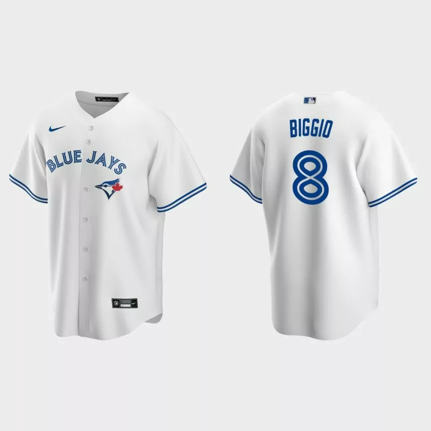 Men’s Toronto Blue Jays Cavan Biggio #8 Replica Home Jersey – White