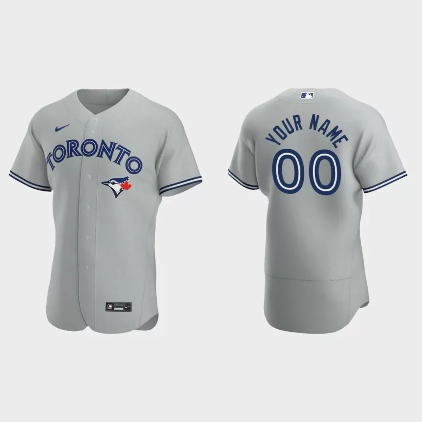 Men’s Toronto Blue Jays Gray Authentic 2020 Road Custom Jersey