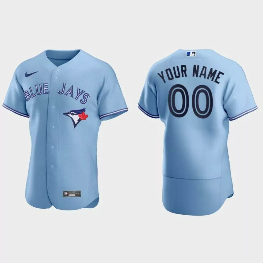 Men’s Toronto Blue Jays Light Blue Authentic 2020 Alternate Custom Jersey