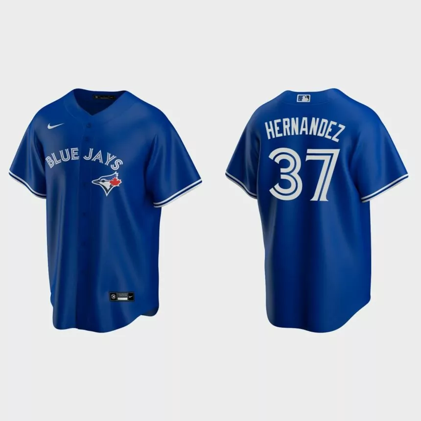 Men’s Toronto Blue Jays Teoscar Hernandez #37 Replica Alternate Jersey – Royal