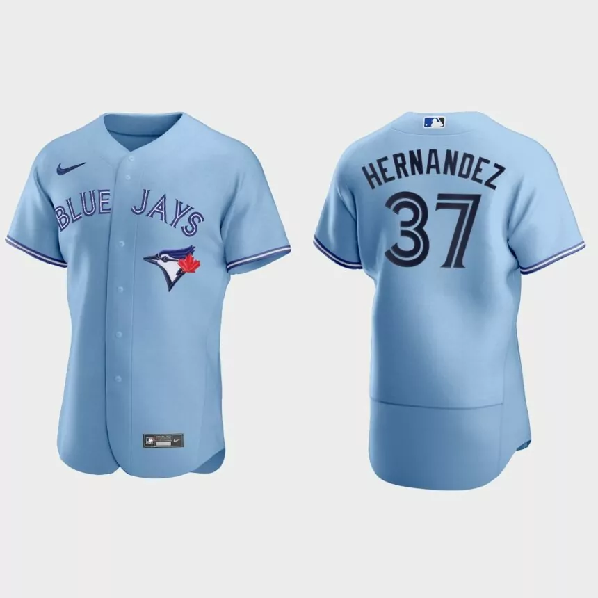 Men’s Toronto Blue Jays Teoscar Hernandez 2020 Alternate Authentic Jersey – Light Blue