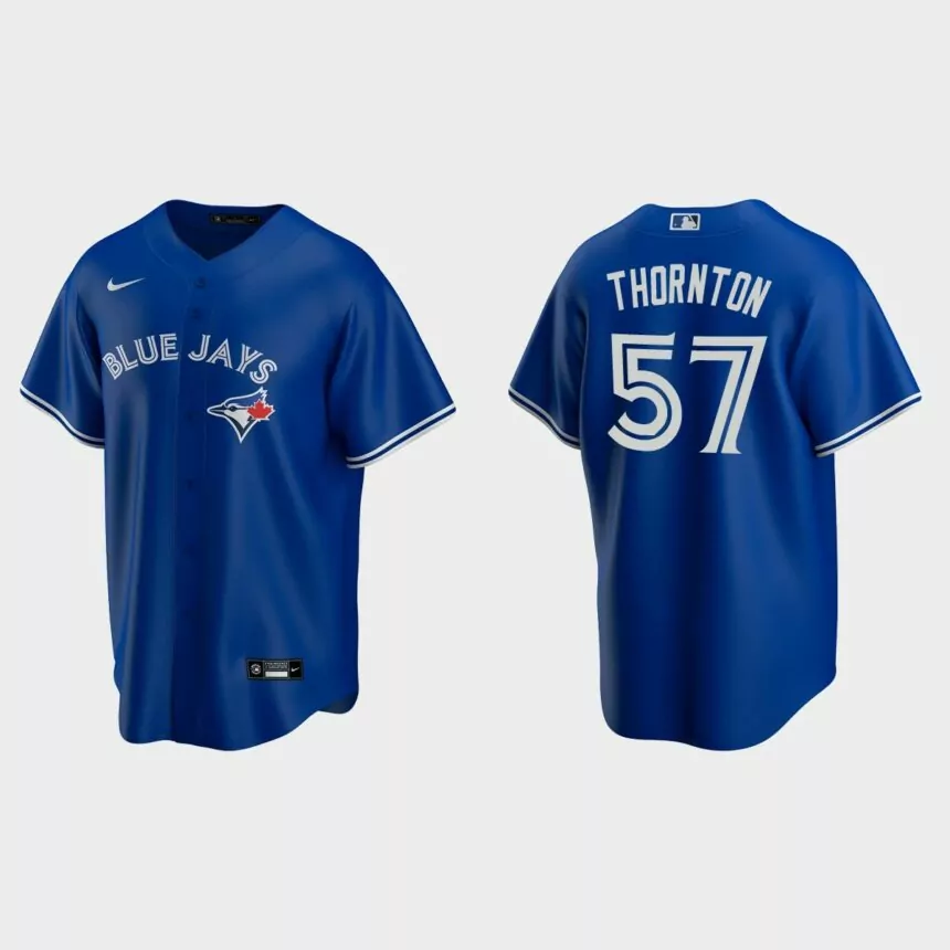 Men’s Toronto Blue Jays Trent Thornton #57 Replica Alternate Jersey – Royal