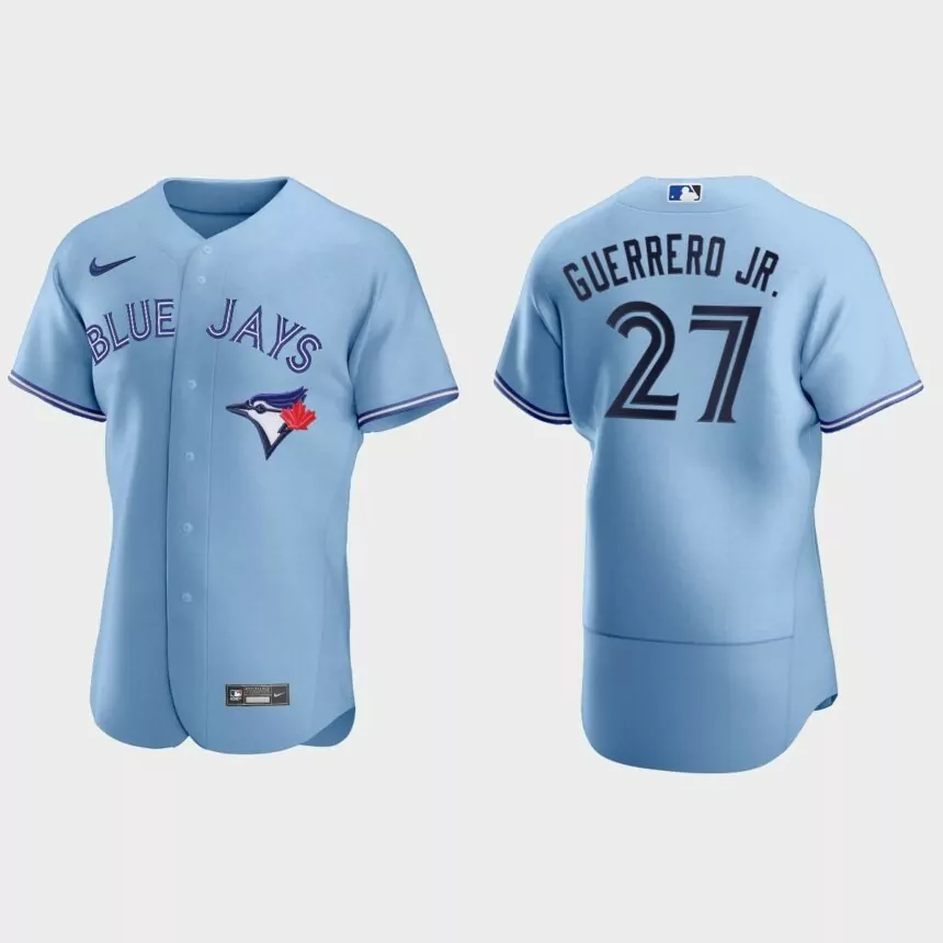Men’s Toronto Blue Jays Vladimir Guerrero Jr. 2020 Alternate Authentic Jersey – Light Blue