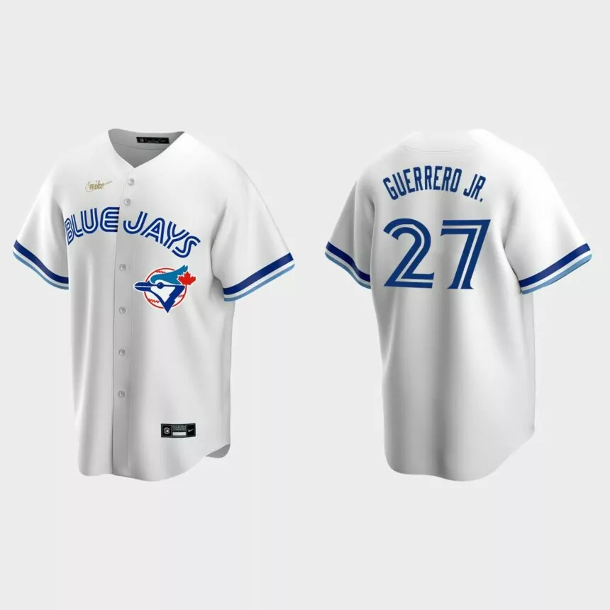 Men’s Vladimir Guerrero Jr. #27 Toronto Blue Jays Cooperstown Collection Home Jersey – White