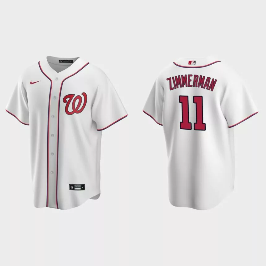 Men’s Washington Nationals Ryan Zimmerman #11 Replica Home Jersey – White