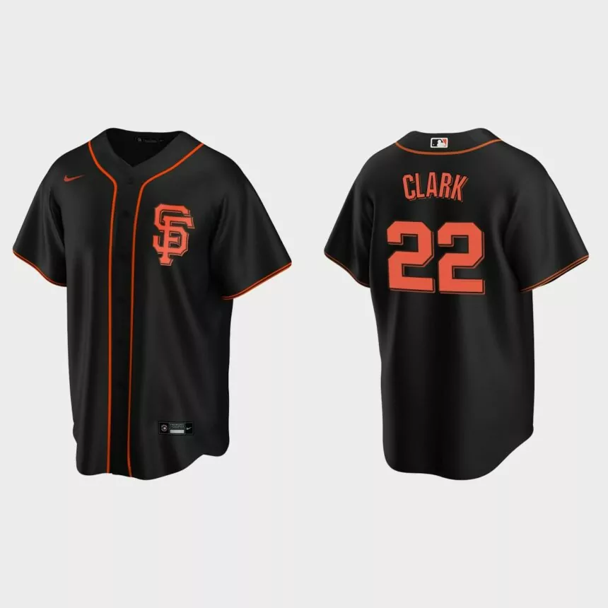 Men’s Will Clark #22 San Francisco Giants Alternate Replica Jersey – Black