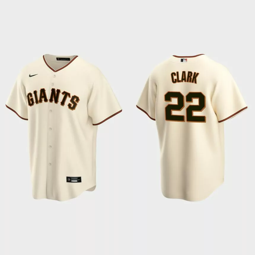 Men’s Will Clark #22 San Francisco Giants Home Replica Jersey – Cream