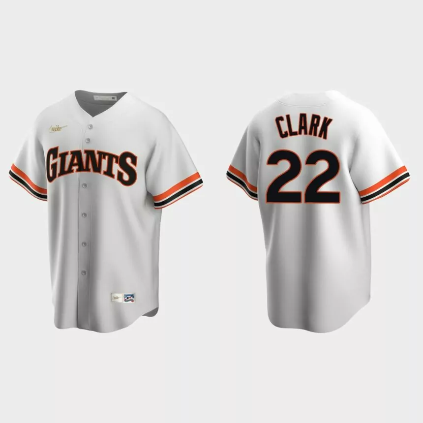 Men’s Will Clark San Francisco Giants Cooperstown Collection Home Jersey – White
