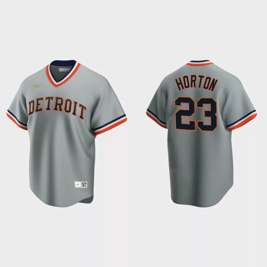 Men’s Willie Horton #23 Detroit Tigers Cooperstown Collection Road Jersey – Gray.jpg