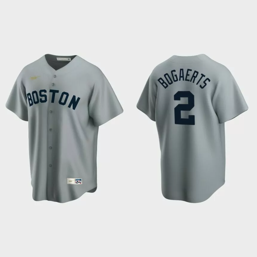 Men’s Xander Bogaerts #2 Boston Red Sox Cooperstown Collection Road Jersey – Gray