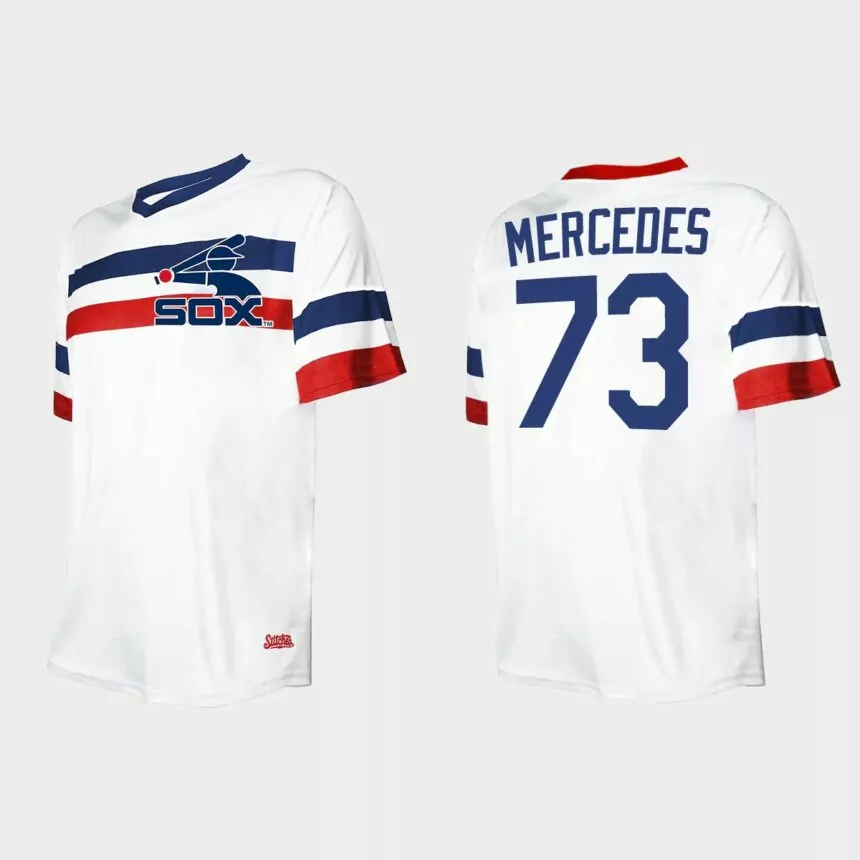 Men’s Yermin Mercedes Chicago White Sox Cooperstown Collection V-Neck Jersey – White