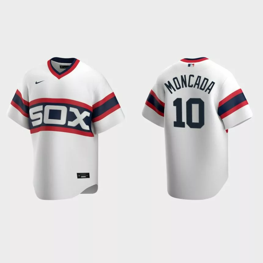 Men’s Yoan Moncada Chicago White Sox Cooperstown Collection Home Jersey – White