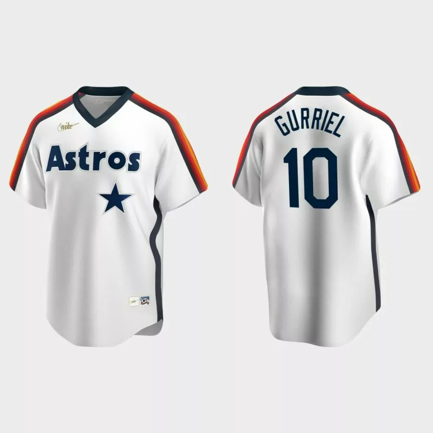 Men’s Yuli Gurriel Houston Astros Cooperstown Collection Home Jersey – White