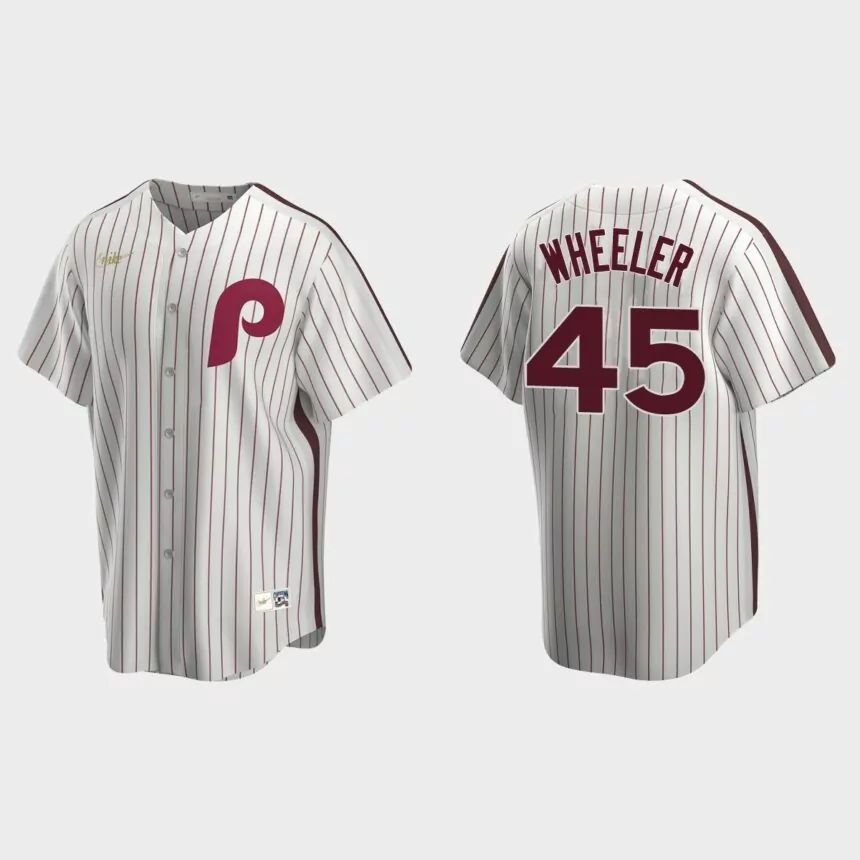 Men’s Zack Wheeler Philadelphia Phillies Cooperstown Collection Home Jersey – White