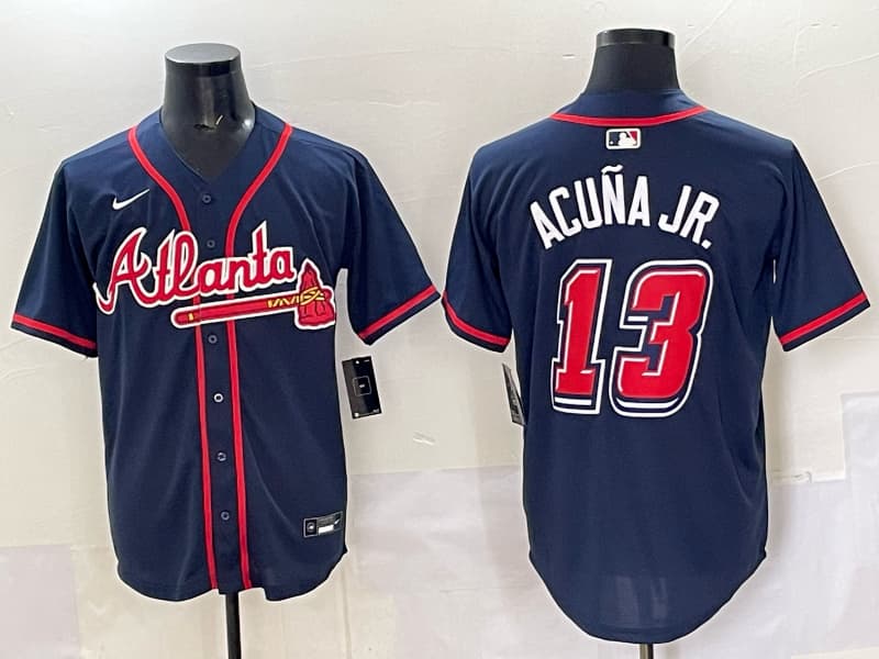Mens     Atlanta Braves  #13 Ronald Acuna Jr. baseball Jersey