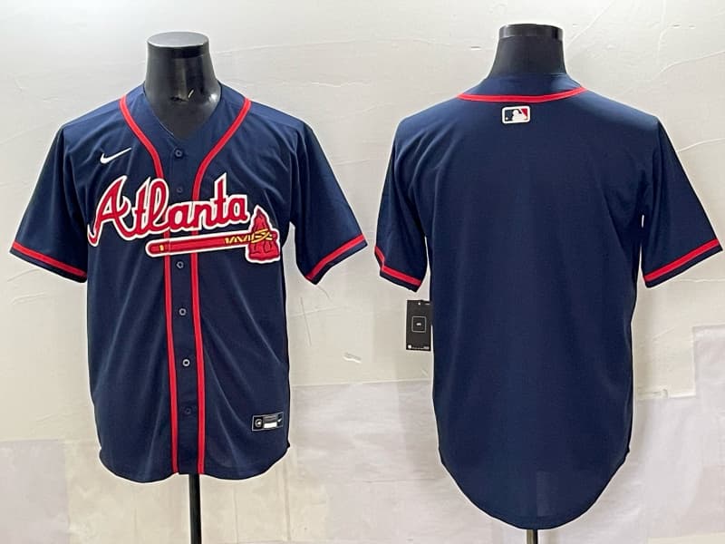Mens   Atlanta Braves   no name number baseball Jersey