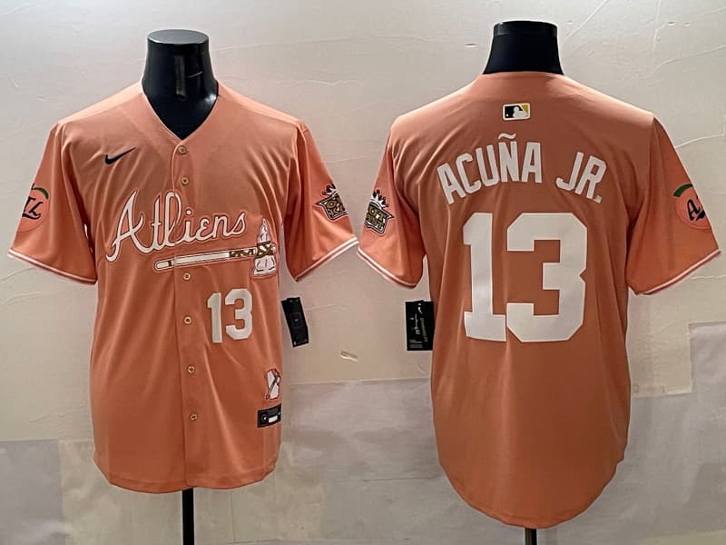 Mens   Atlanta Braves  13 Ronald Acuna Jr. baseball Jersey