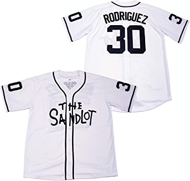 Mens #30 The Jet Rodriguez The Sandlot White Stitched Film Baseball Jersey