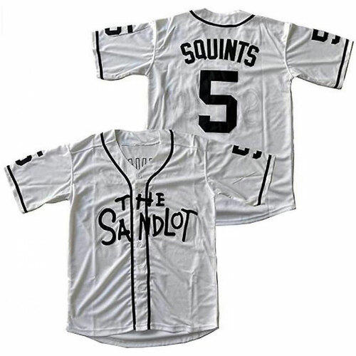 Mens #5 Michael 'Squints' Palledorous The Sandlot White Stitched Film Baseball Jersey