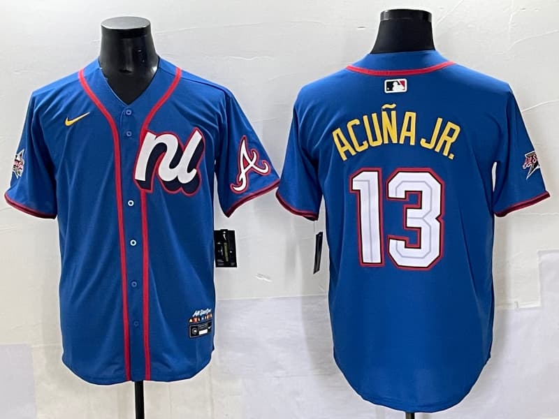 Mens  Atlanta Braves  # 13 Ronald  Acuna Jr. baseball Jersey