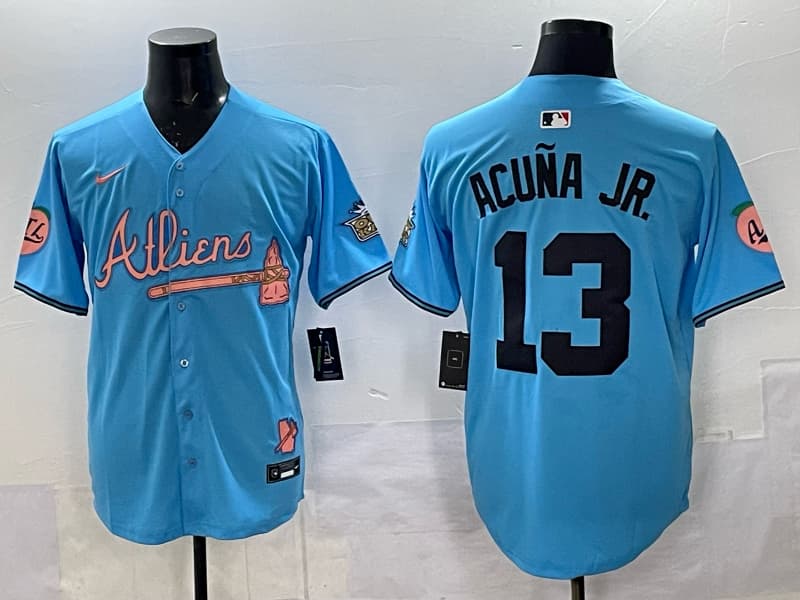 Mens  Atlanta Braves  # 13 Ronald Acuna Jr. baseball  Jersey