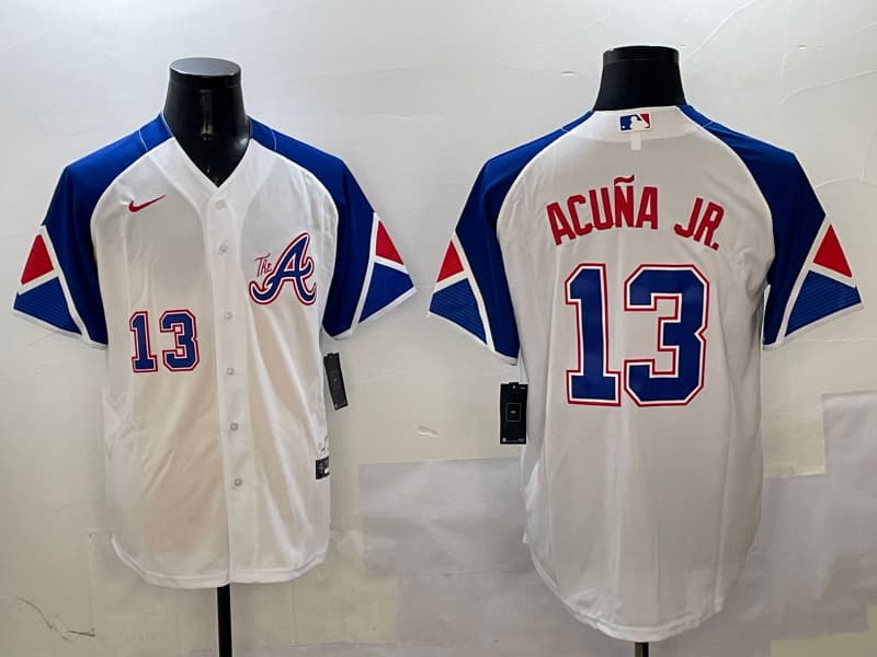 Mens  Atlanta Braves  #13 Ronald  Acuna Jr. baseball Jersey